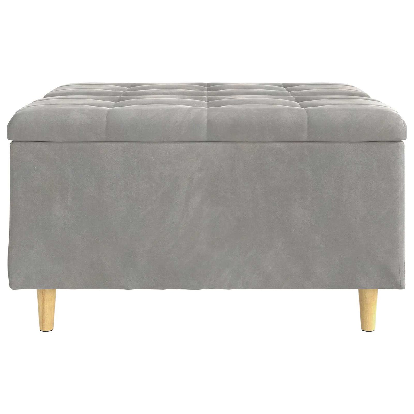 Ottoman med Opbevaring Lysegrå 80 x 80 x 45 cm Fløjl