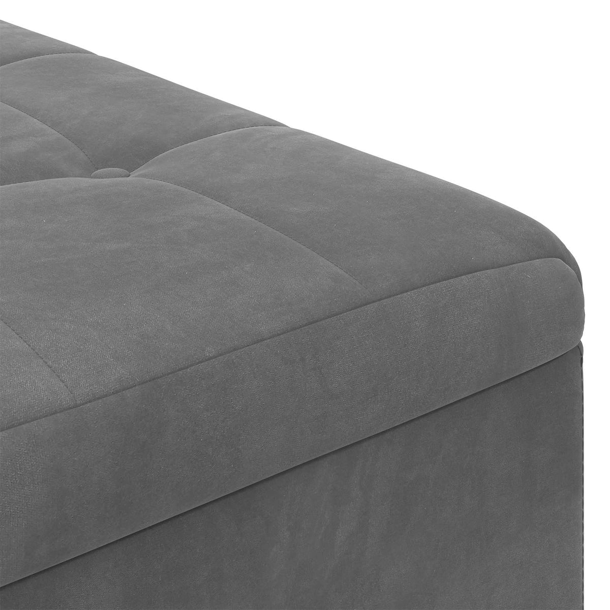 Ottoman med Opbevaring Mørkegrå 80 x 80 x 45 cm Fløjl