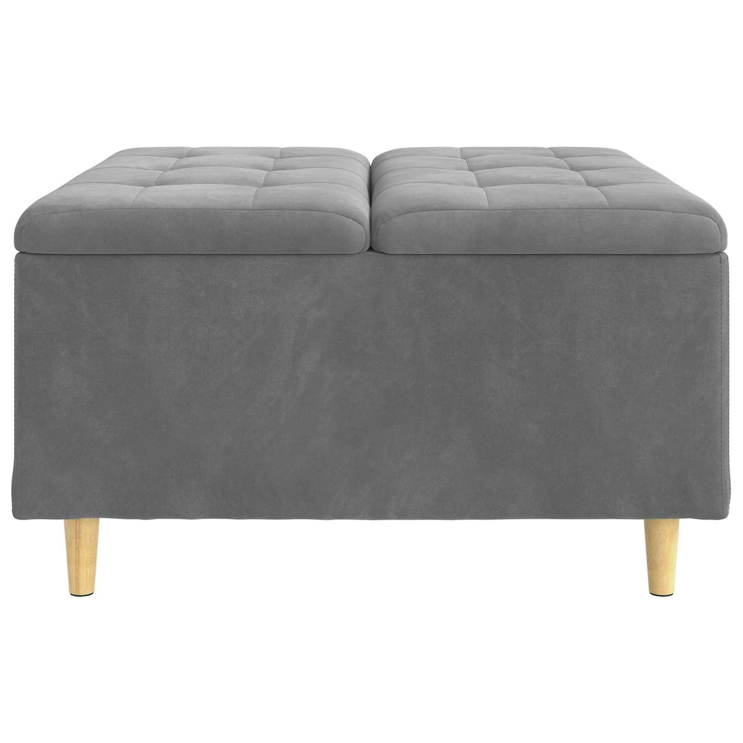 Ottoman med Opbevaring Mørkegrå 80 x 80 x 45 cm Fløjl