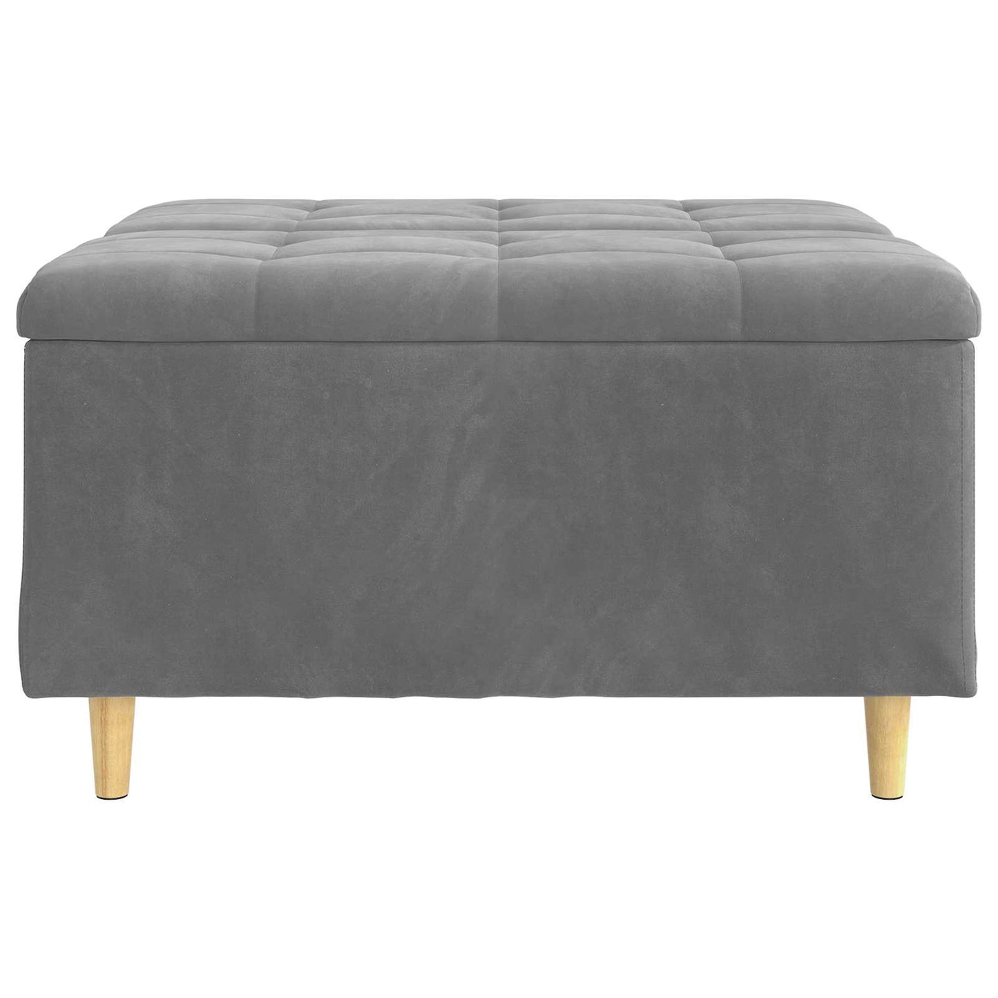 Ottoman med Opbevaring Mørkegrå 80 x 80 x 45 cm Fløjl