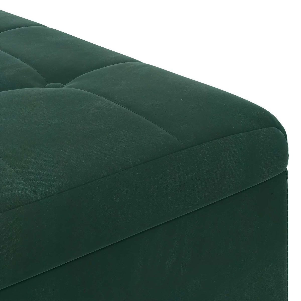 Ottoman med Opbevaring Mørkegrøn 80 x 80 x 45 cm Fløjl