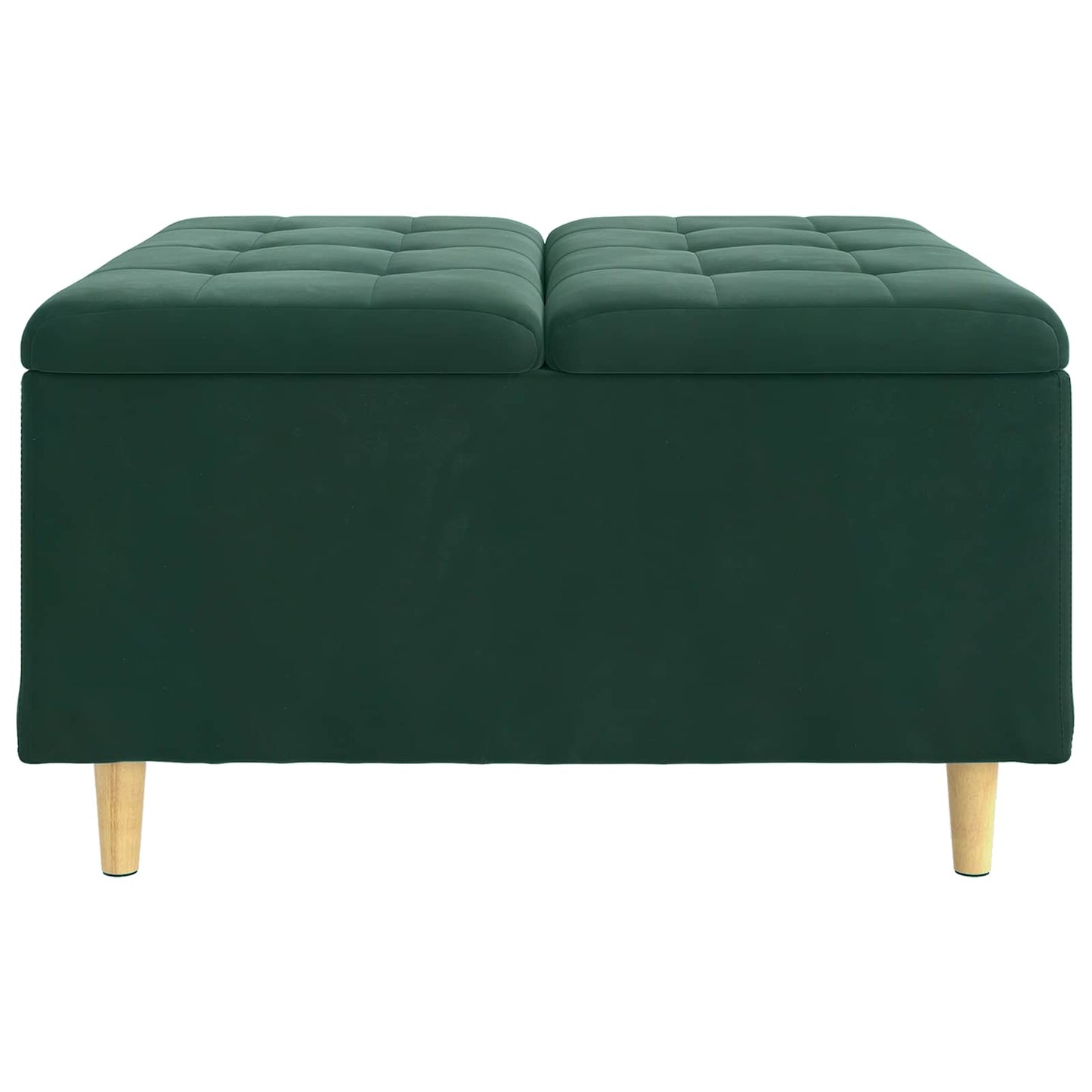 Ottoman med Opbevaring Mørkegrøn 80 x 80 x 45 cm Fløjl