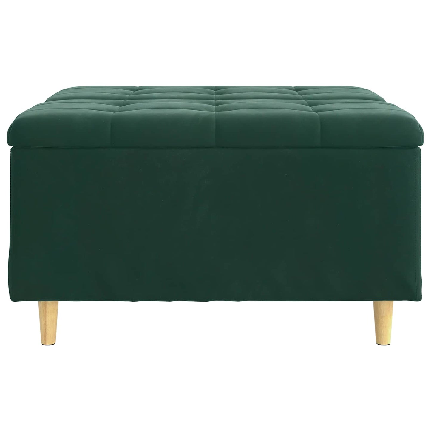 Ottoman med Opbevaring Mørkegrøn 80 x 80 x 45 cm Fløjl