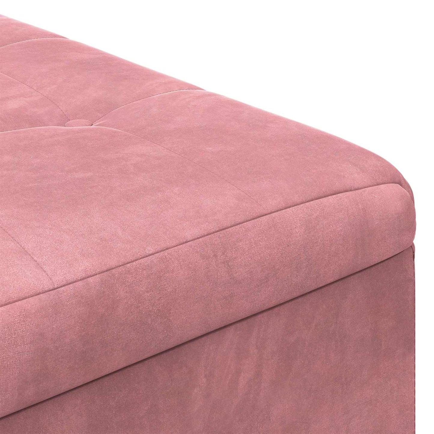 Ottoman med Opbevaring Lyserød 80 x 80 x 45 cm Fløjl