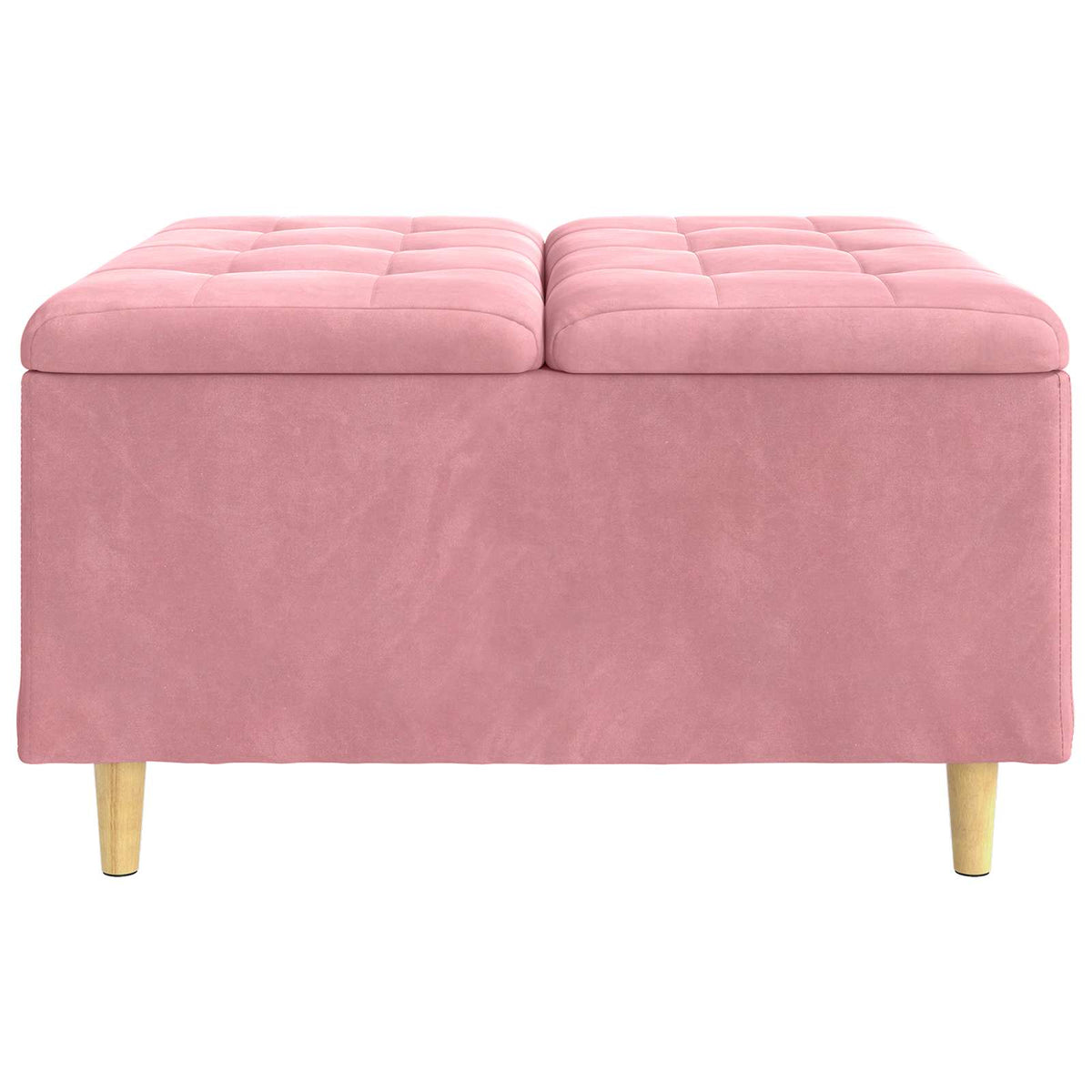 Ottoman med Opbevaring Lyserød 80 x 80 x 45 cm Fløjl