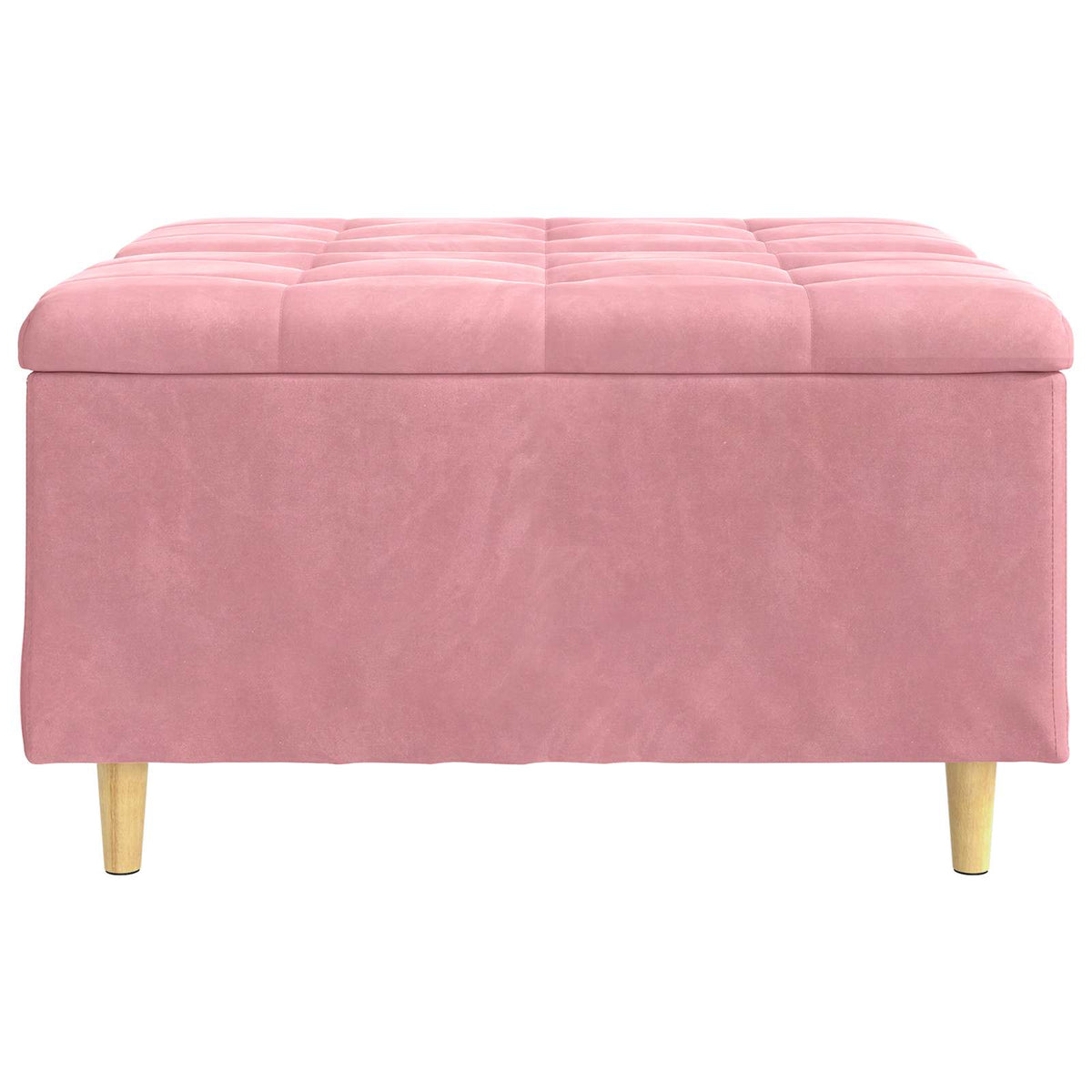 Ottoman med Opbevaring Lyserød 80 x 80 x 45 cm Fløjl