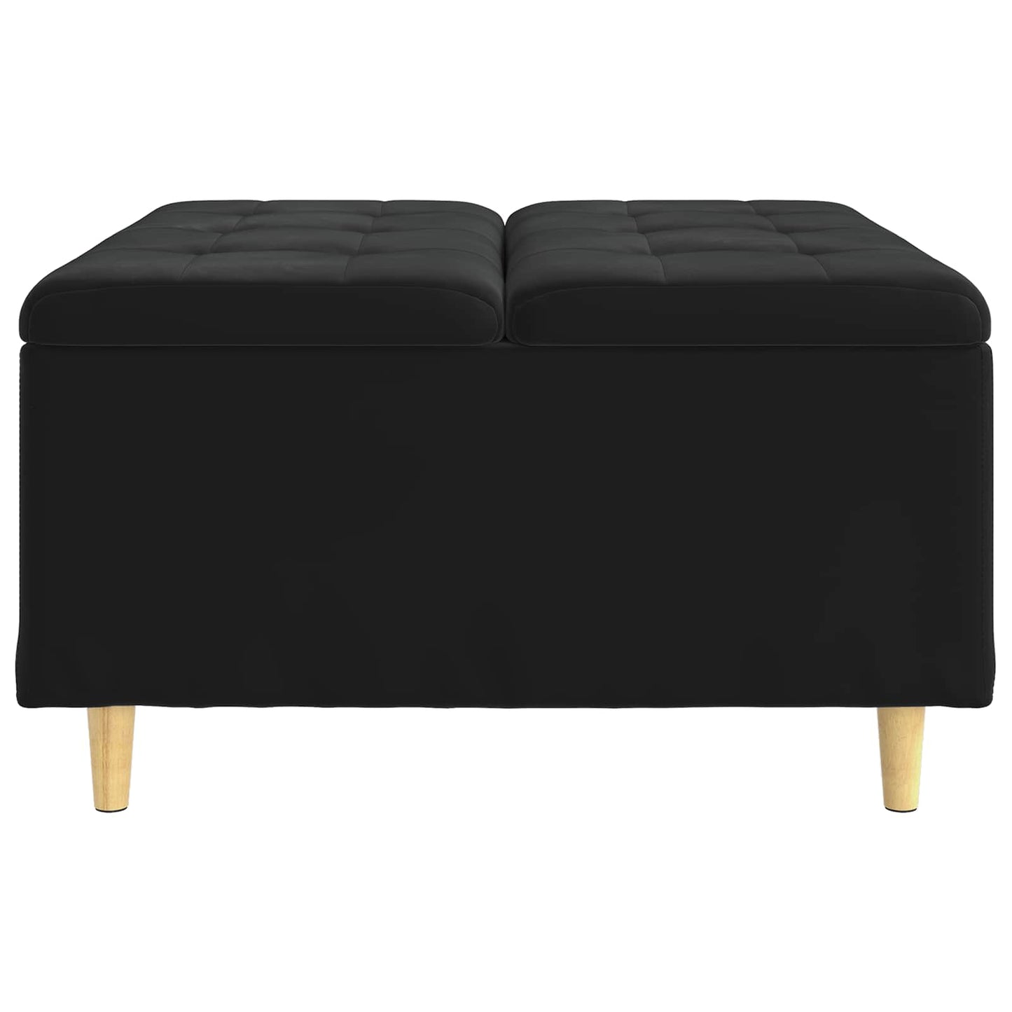 Ottoman med Opbevaring Sort 80 x 80 x 45 cm Fløjl