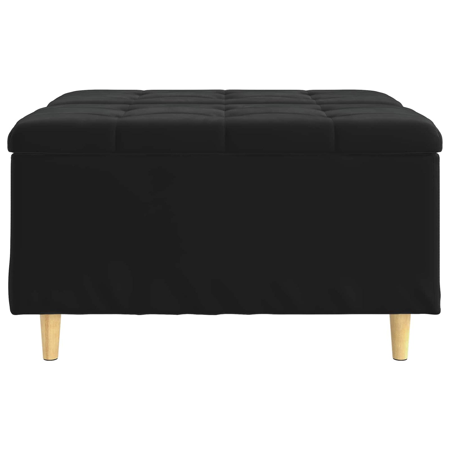 Ottoman med Opbevaring Sort 80 x 80 x 45 cm Fløjl
