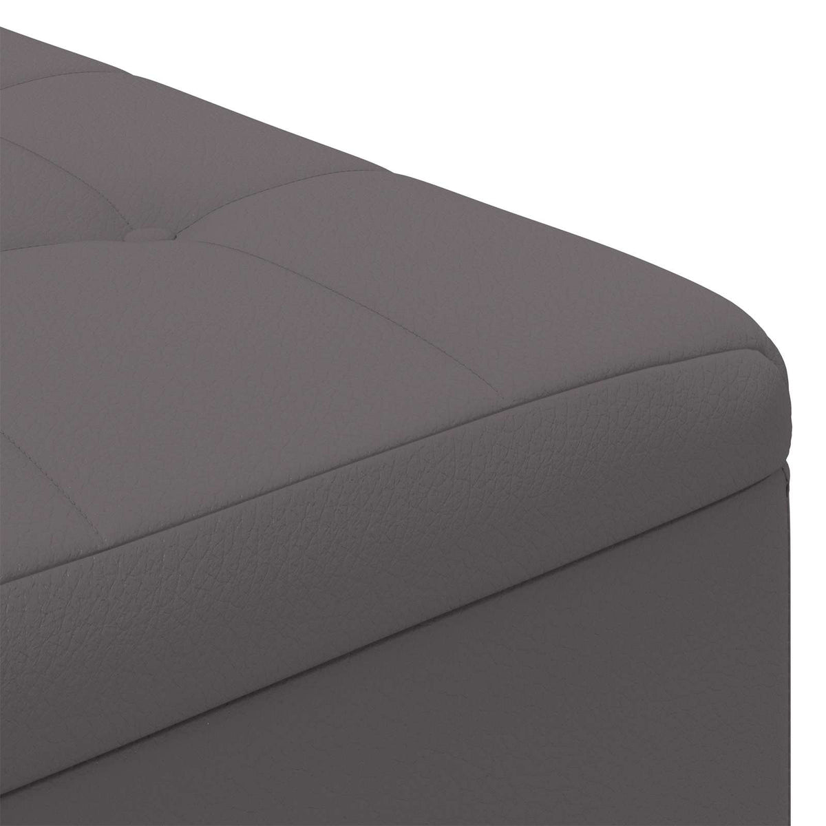 Ottoman med Opbevaring Grå 80 x 80 x 45 cm Kunstlæder