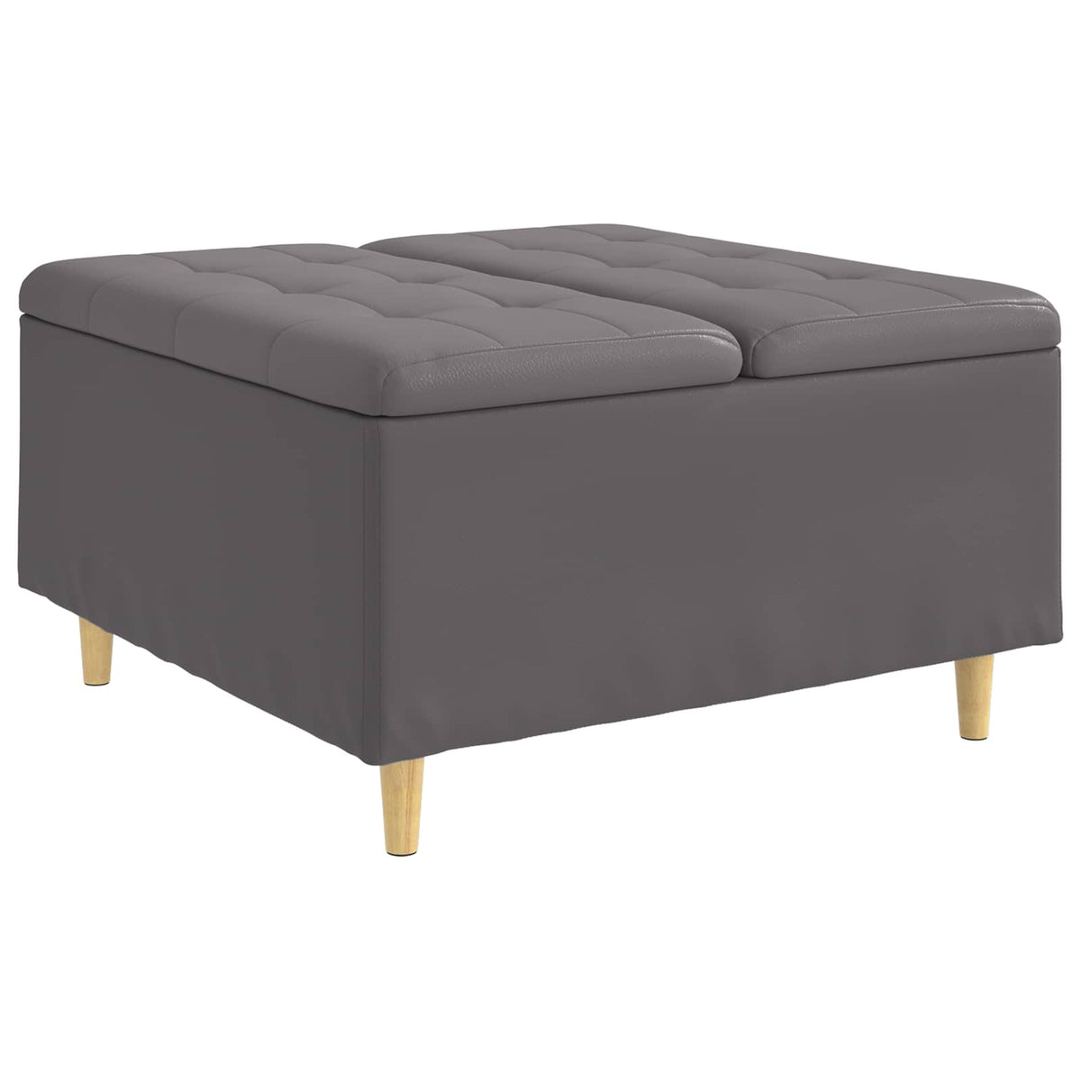 Ottoman med Opbevaring Grå 80 x 80 x 45 cm Kunstlæder