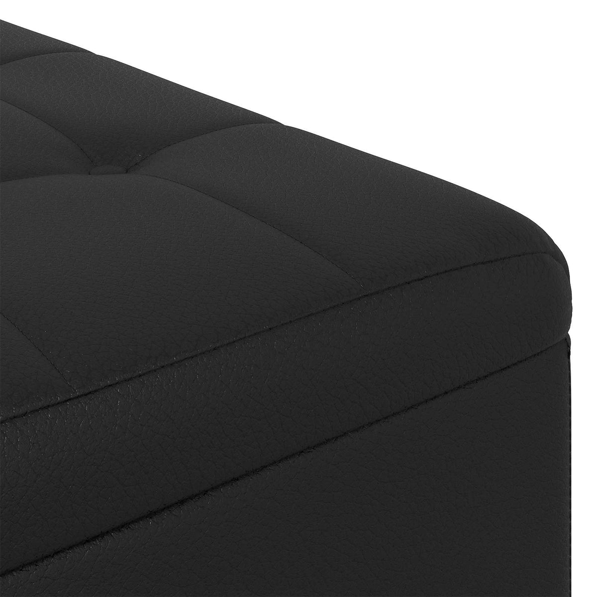 Ottoman med Opbevaring Sort 80 x 80 x 45 cm Kunstlæder