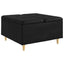 Ottoman med Opbevaring Sort 80 x 80 x 45 cm Kunstlæder