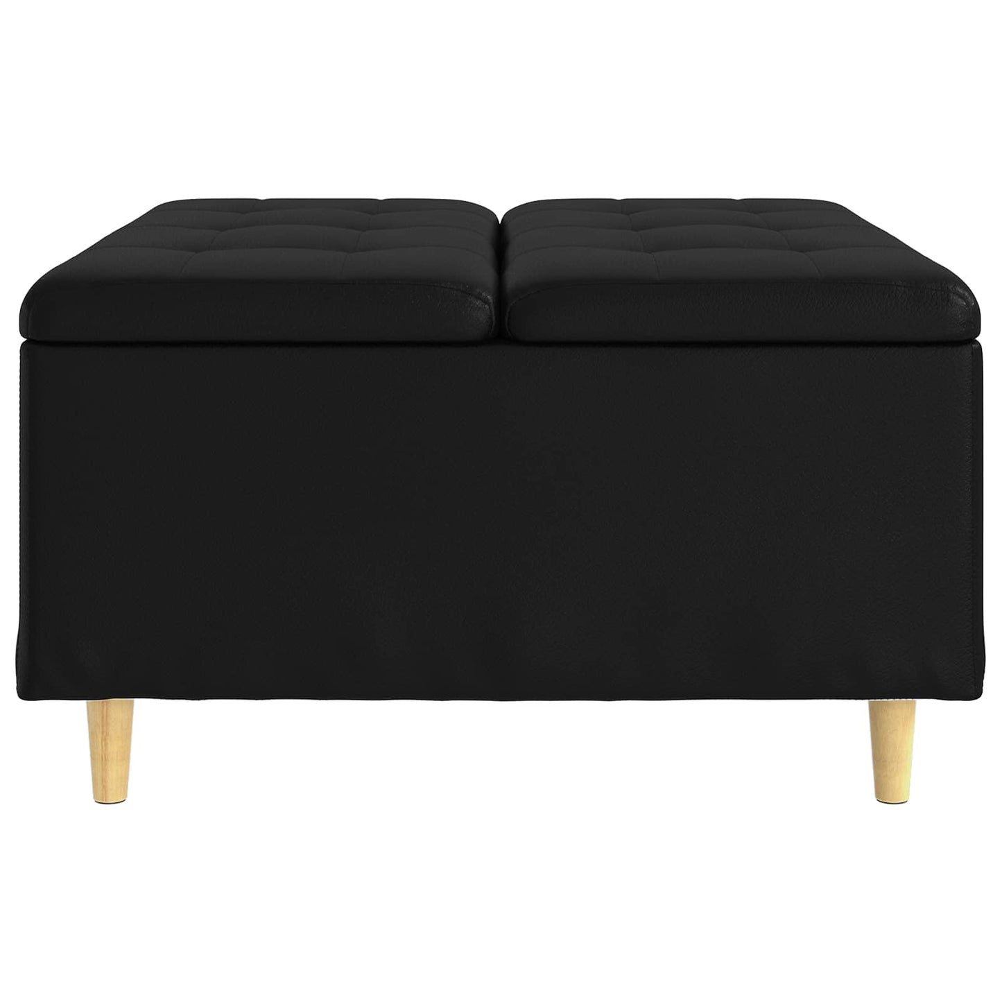 Ottoman med Opbevaring Sort 80 x 80 x 45 cm Kunstlæder