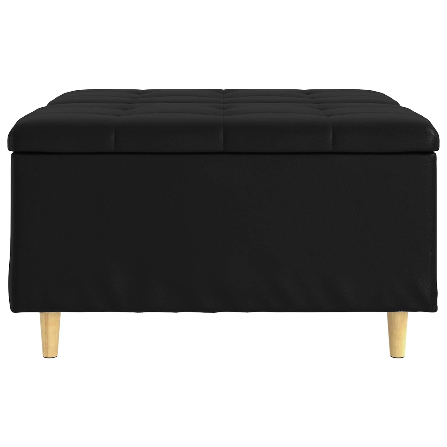 Ottoman med Opbevaring Sort 80 x 80 x 45 cm Kunstlæder