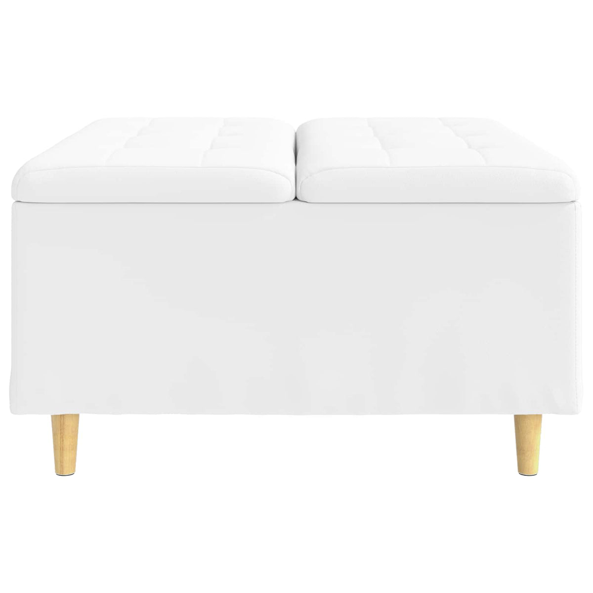 Ottoman med Opbevaring Hvid 80 x 80 x 45 cm Kunstlæder