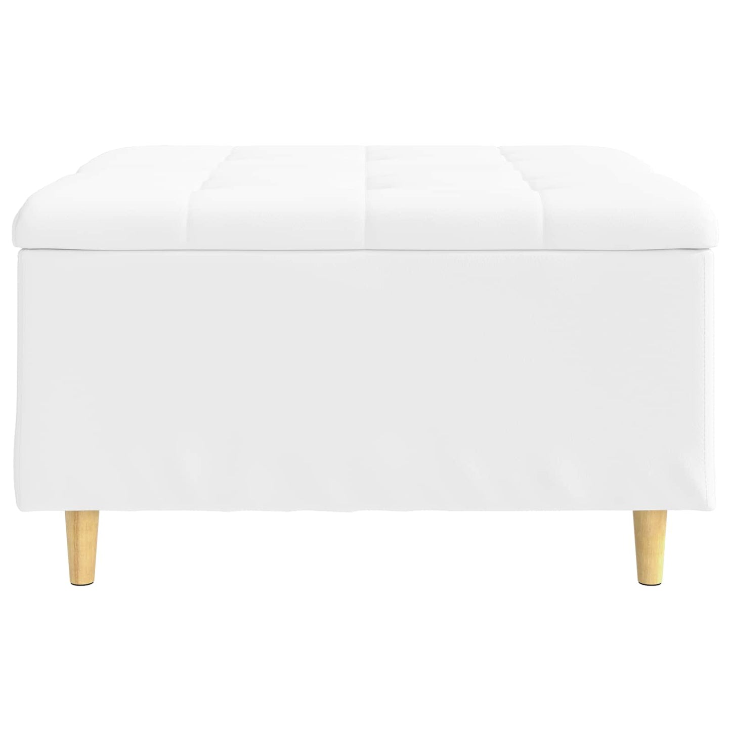 Ottoman med Opbevaring Hvid 80 x 80 x 45 cm Kunstlæder
