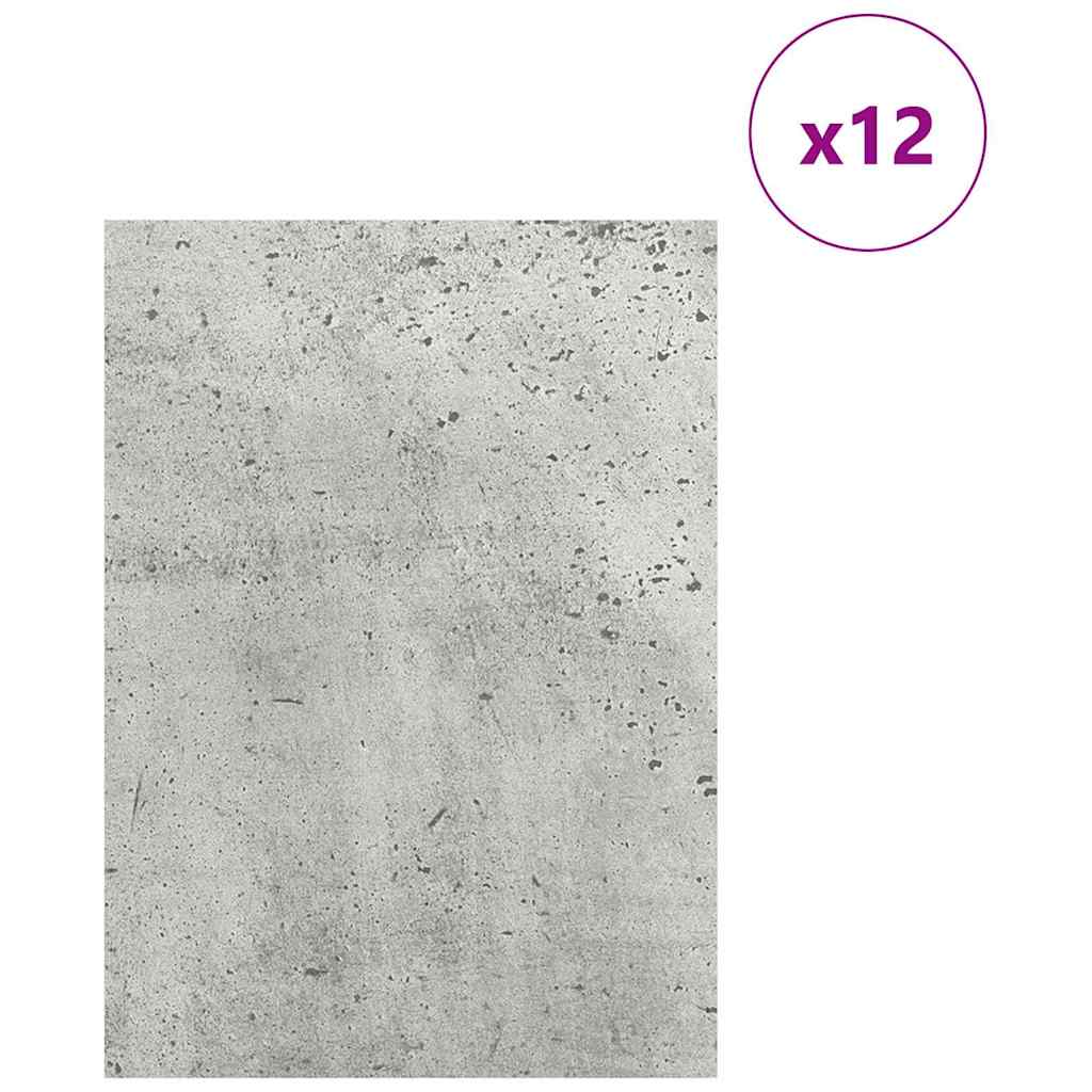 Dekor Panels 12 stk. Betongrå 15 x 21 x 0,27 cm Konstrueret træ