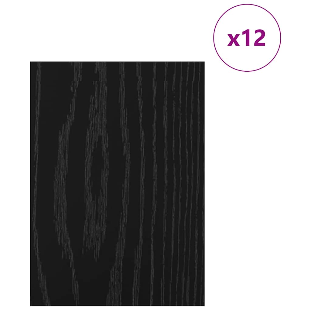 Dekor Panels 12 stk. Sort eg 21 x 30 x 0,27 cm Konstrueret træ