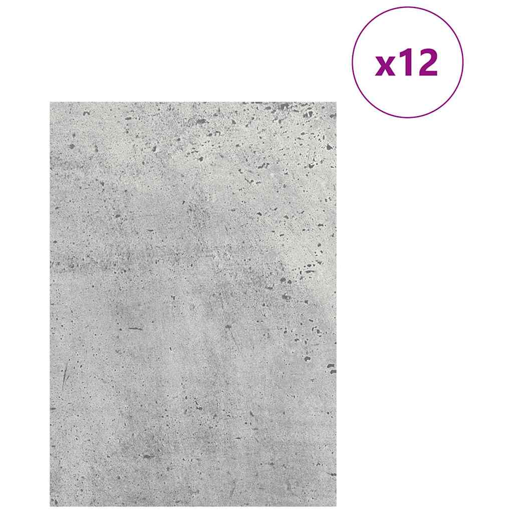 Dekor Panels 12 stk. Betongrå 21 x 30 x 0,27 cm Konstrueret træ