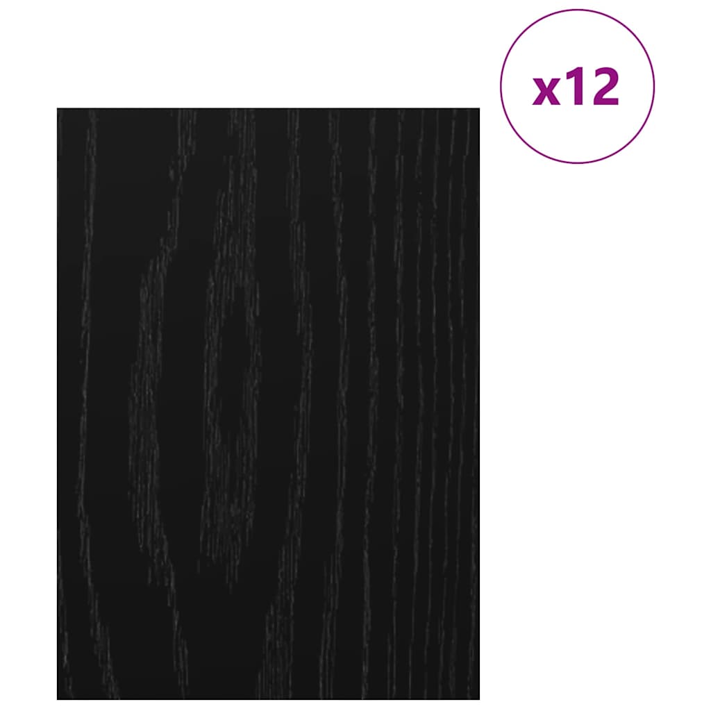 Dekor Panels 12 stk. Sort eg 30 x 42 x 0,27 cm Konstrueret træ