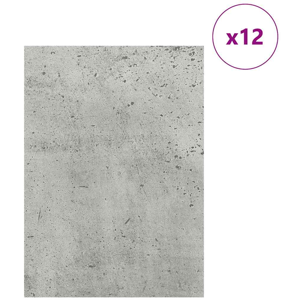 Dekor Panels 12 stk. Betongrå 30 x 42 x 0,27 cm Konstrueret træ