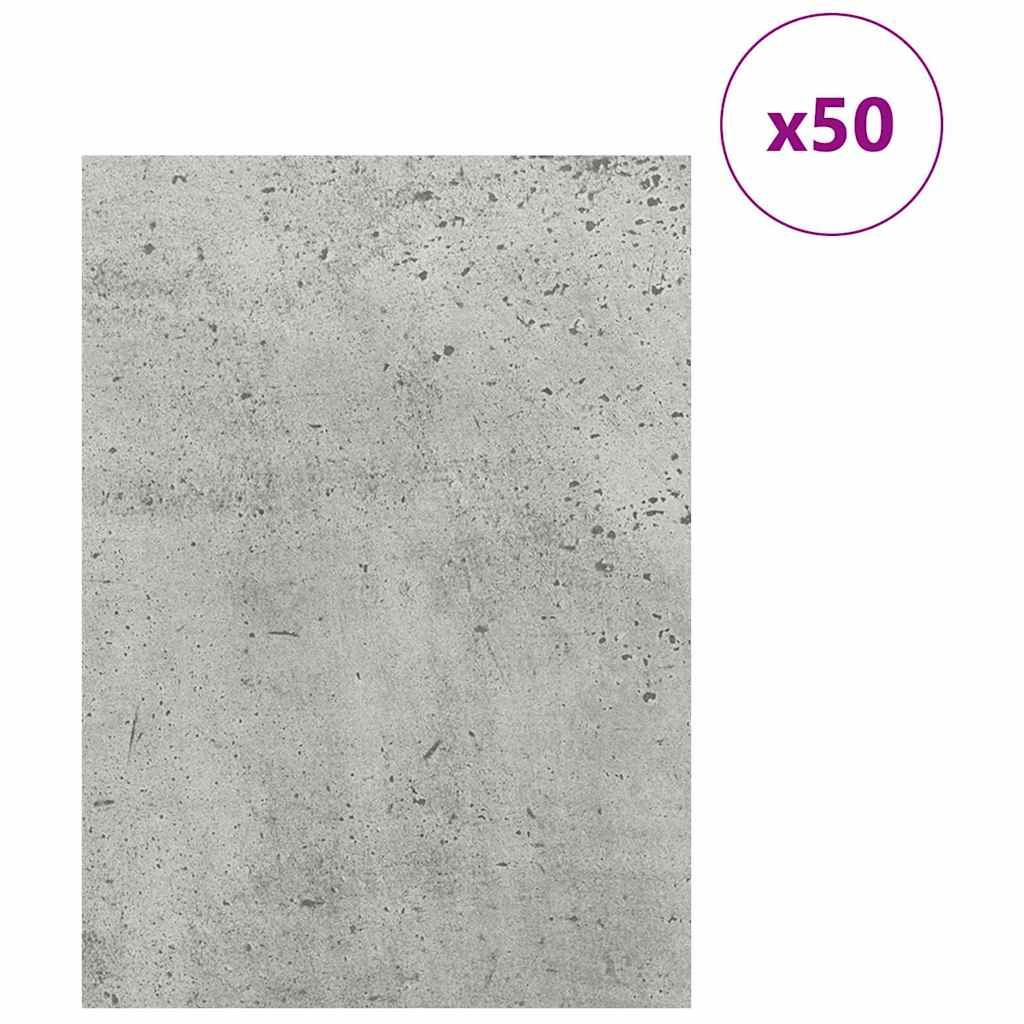 Dekor Panels 50 stk. Betongrå 30 x 42 x 0,27 cm Konstrueret træ