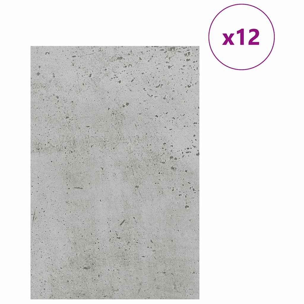 Dekor Panels 12 stk. Betongrå 40 x 60 x 0,27 cm Konstrueret træ