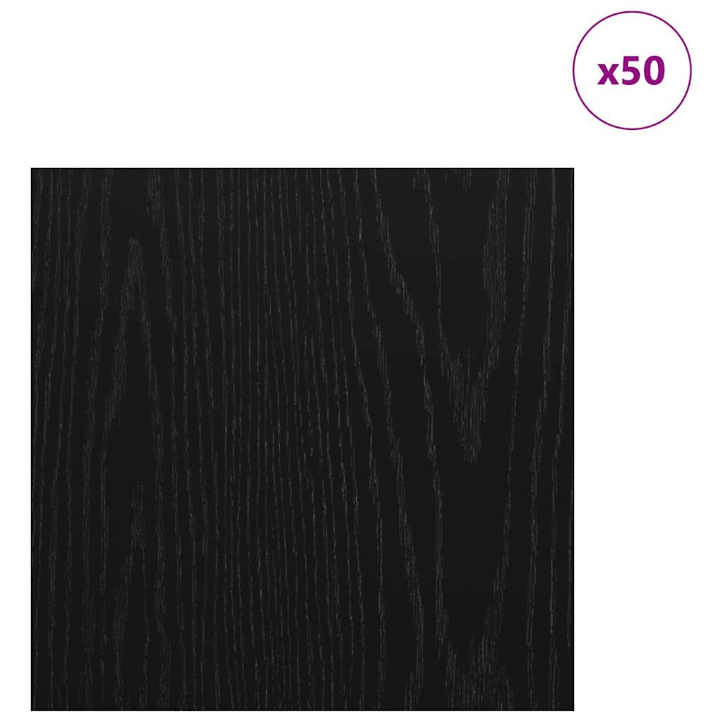 Dekor Panels 50 stk. Sort eg 30 x 30 x 0,27 cm Konstrueret træ
