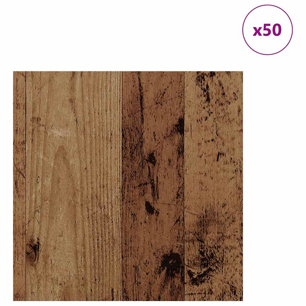 Dekor Panels 50 stk. Gammelt træ 30 x 30 x 0,27 cm