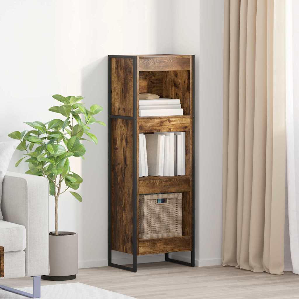 Bogskab 40 x 30 x 121 cm Konstrueret træ Røget Eg
