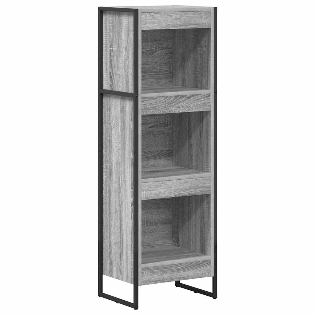 Bogskab 40 x 30 x 121 cm Konstrueret træ Grå Sonoma