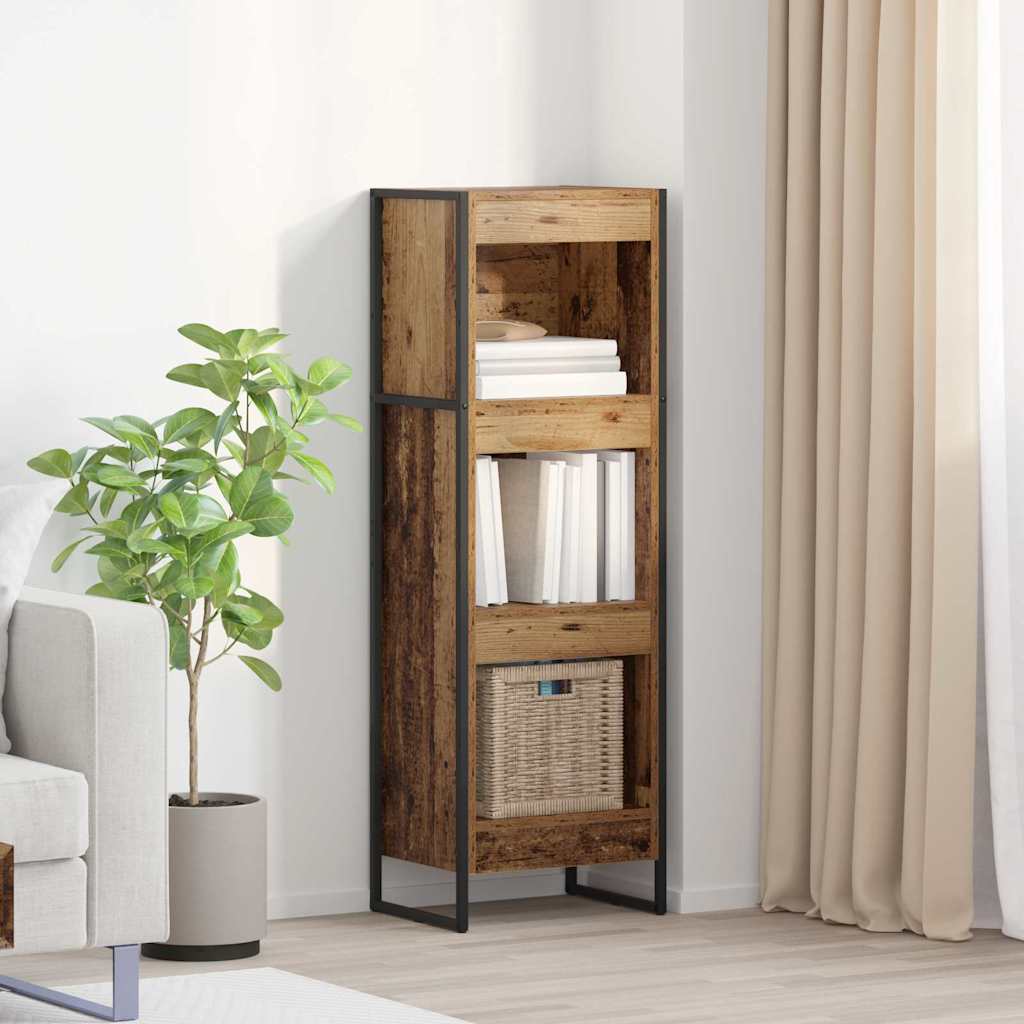 Bogskab 40 x 30 x 121 cm Konstrueret træ Gammelt træ