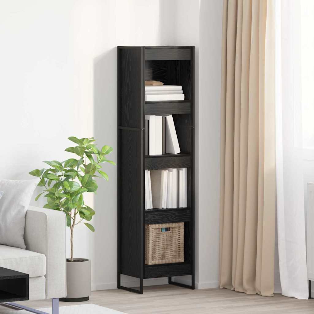 Bogskab 40 x 30 x 155 cm Konstrueret træ Sort eg