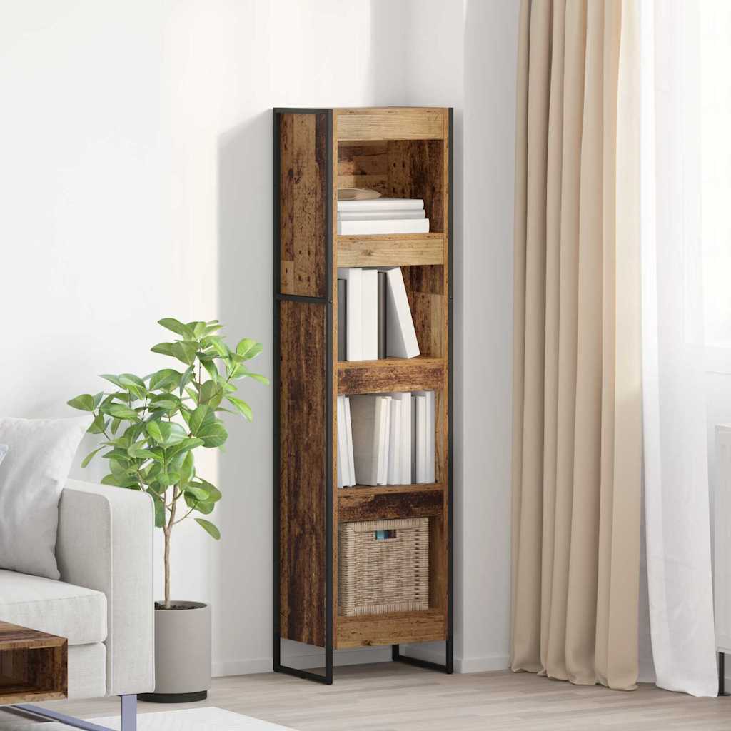 Bogskab 40 x 30 x 155 cm Konstrueret træ Gammelt træ