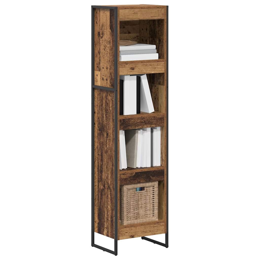 Bogskab 40 x 30 x 155 cm Konstrueret træ Gammelt træ