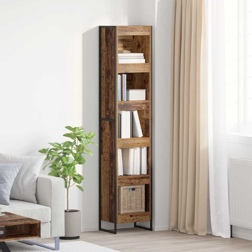 Bogskab 40 x 30 x 189,5 cm Konstrueret træ Gammelt træ