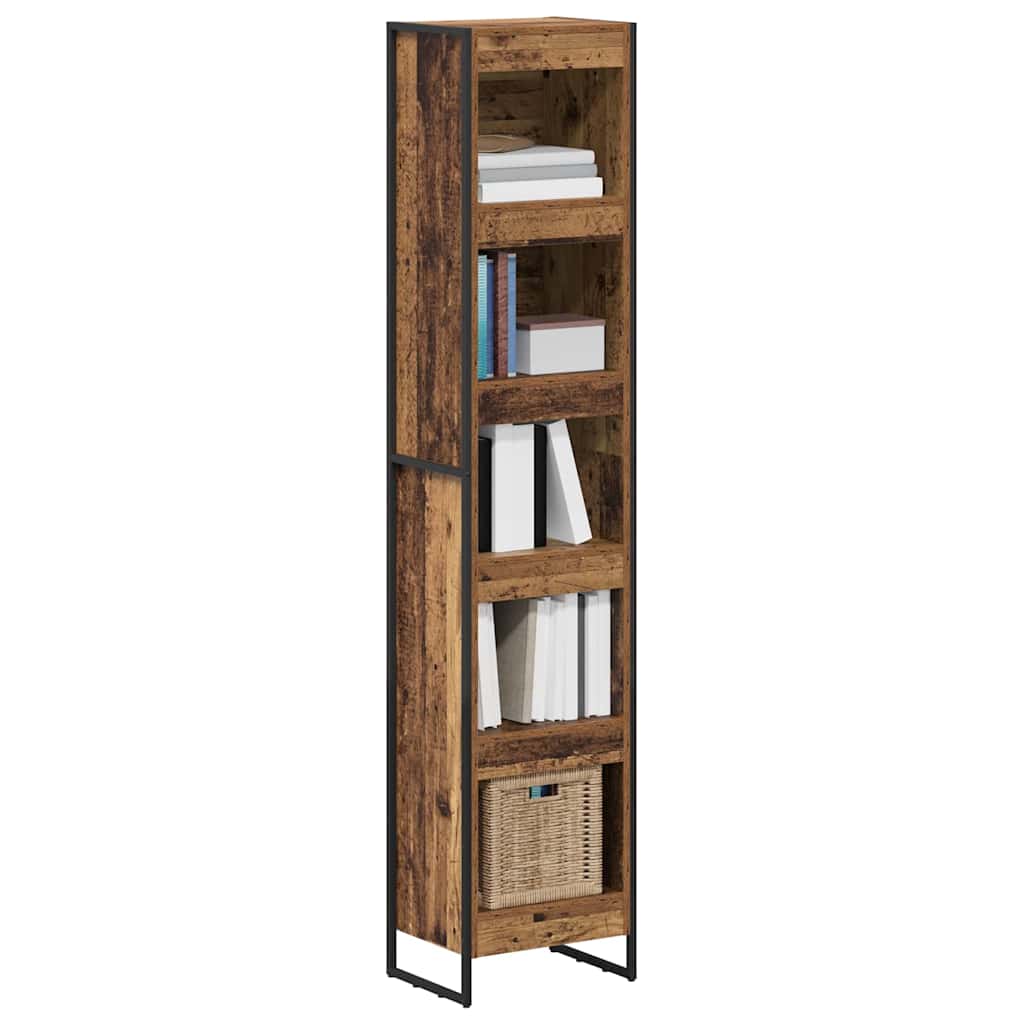 Bogskab 40 x 30 x 189,5 cm Konstrueret træ Gammelt træ