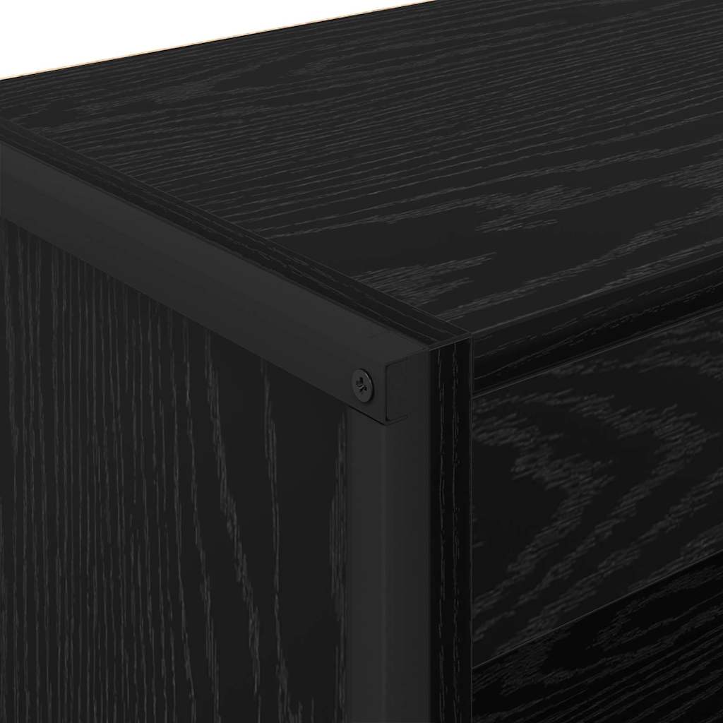 Bogskab 60 x 30 x 121 cm Konstrueret træ Sort eg