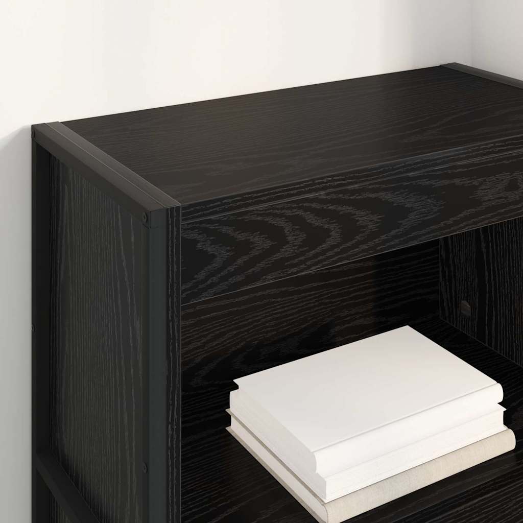 Bogskab 60 x 30 x 121 cm Konstrueret træ Sort eg