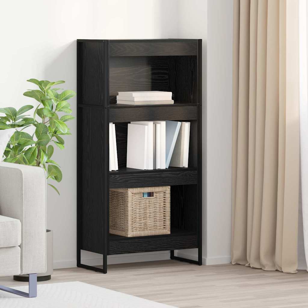 Bogskab 60 x 30 x 121 cm Konstrueret træ Sort eg