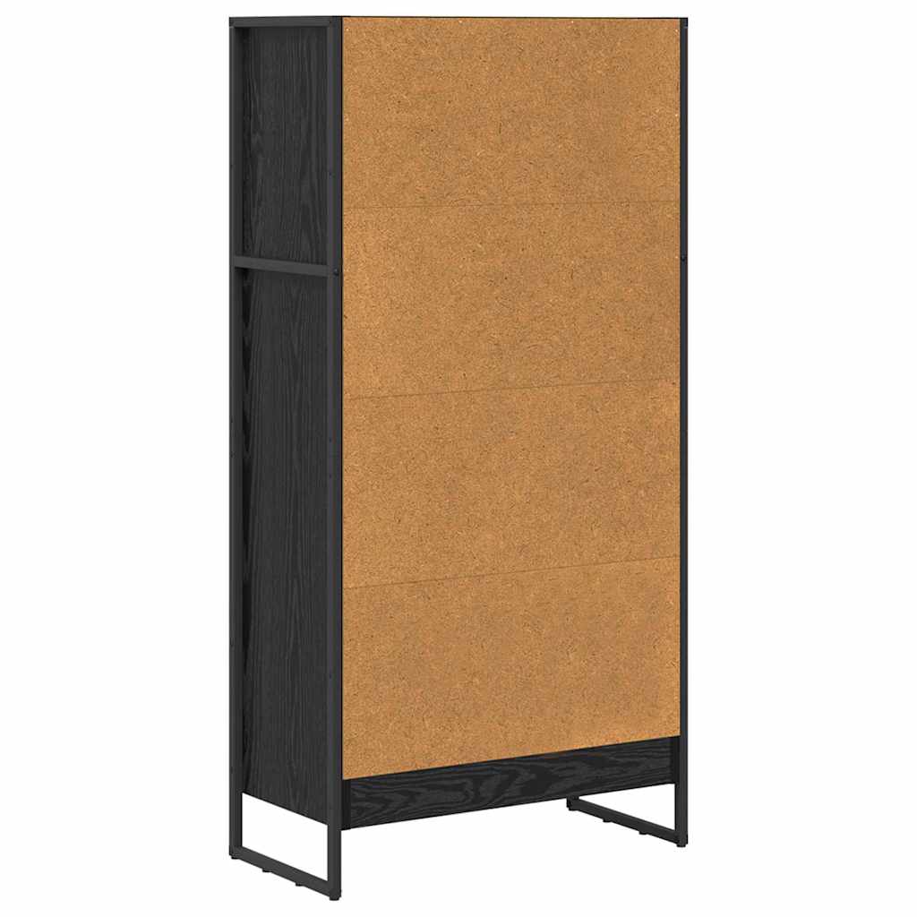 Bogskab 60 x 30 x 121 cm Konstrueret træ Sort eg