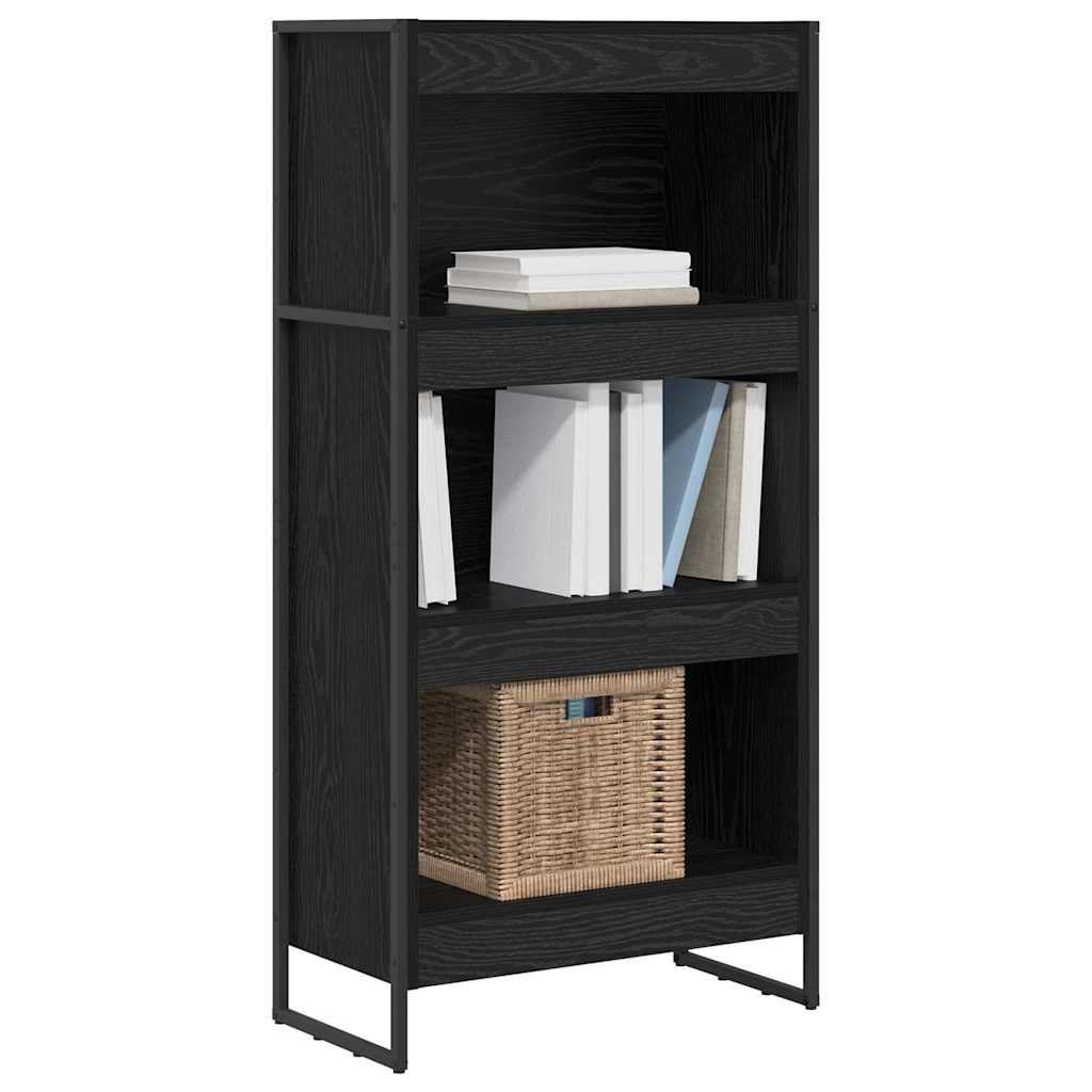 Bogskab 60 x 30 x 121 cm Konstrueret træ Sort eg