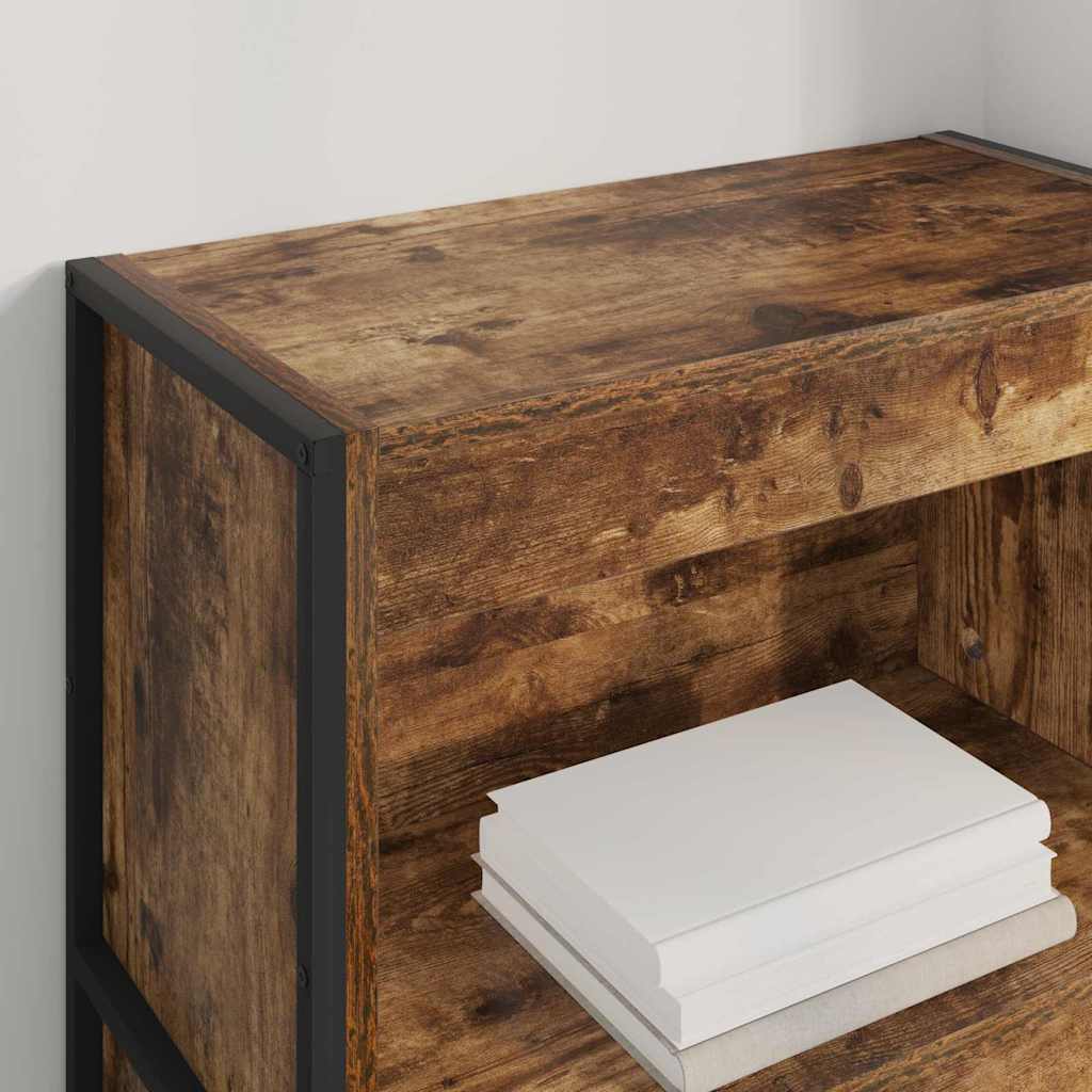 Bogskab 60 x 30 x 121 cm Konstrueret træ Røget Eg