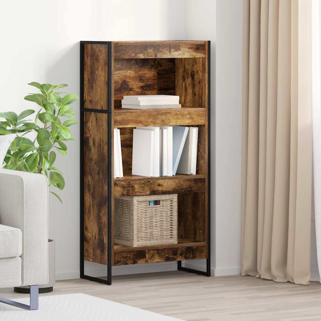 Bogskab 60 x 30 x 121 cm Konstrueret træ Røget Eg