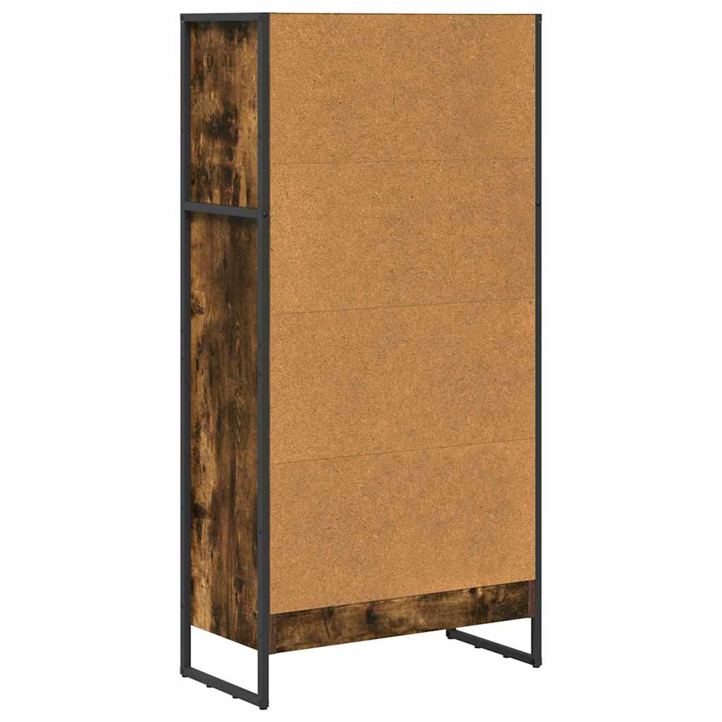 Bogskab 60 x 30 x 121 cm Konstrueret træ Røget Eg