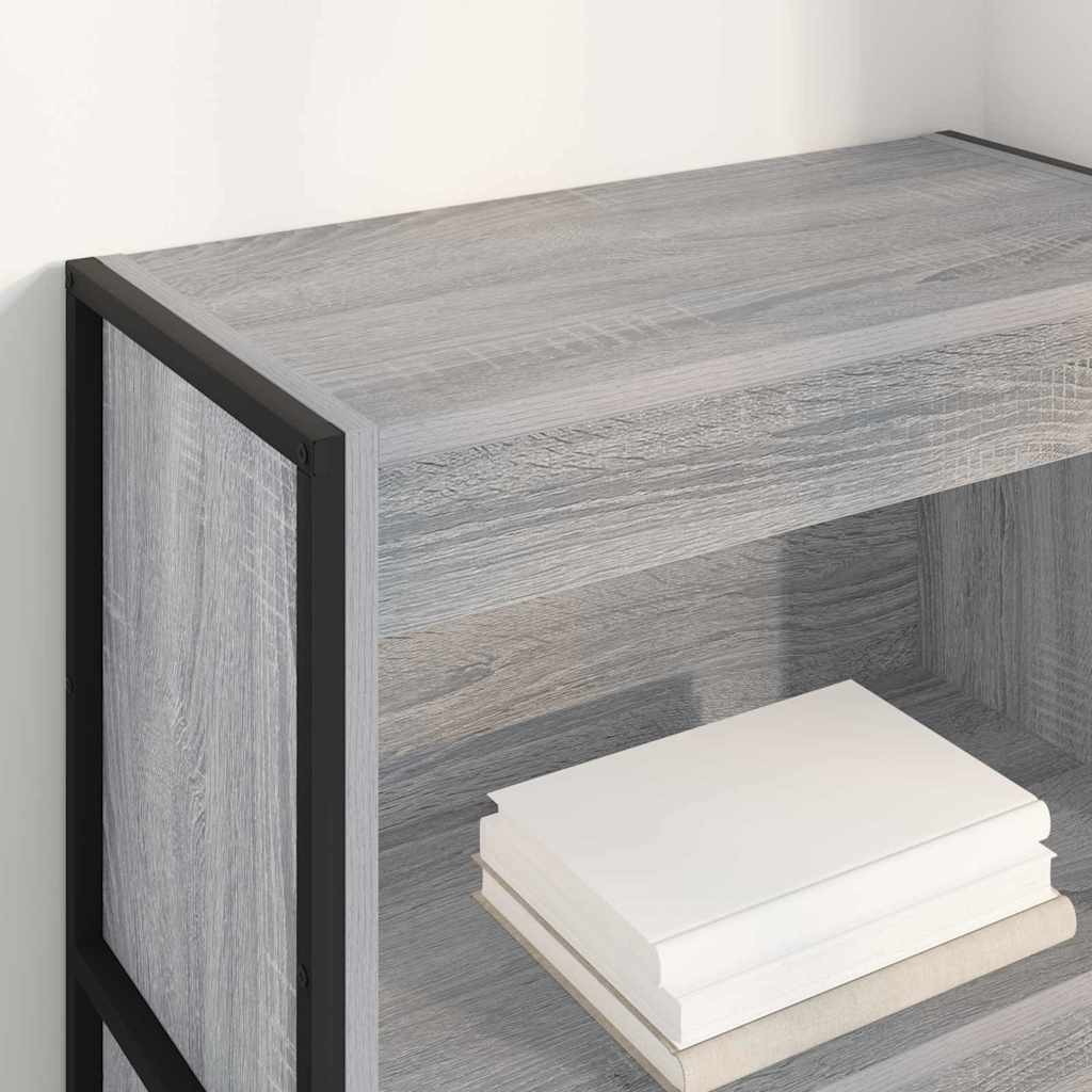Bogskab 60 x 30 x 121 cm Konstrueret træ Grå Sonoma