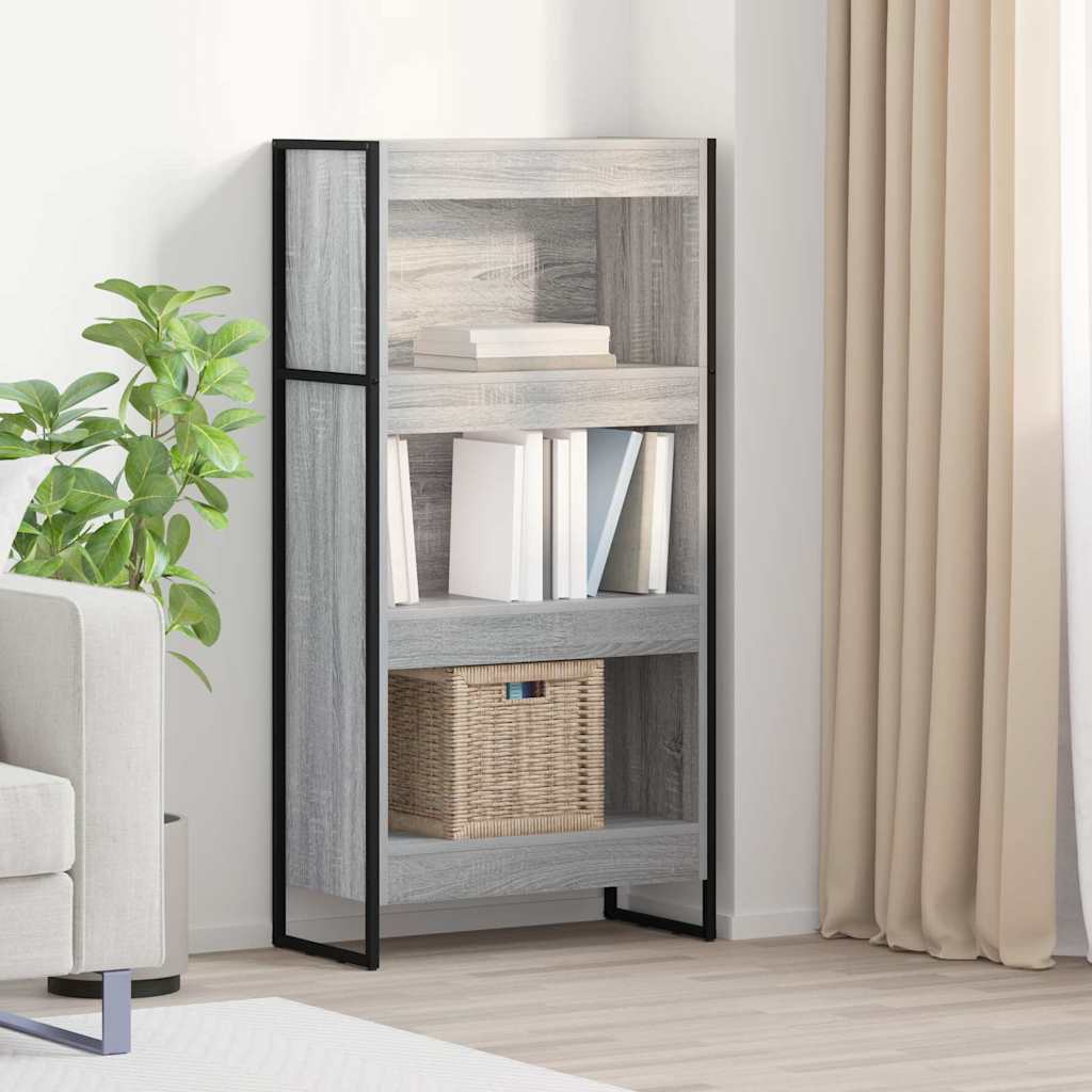 Bogskab 60 x 30 x 121 cm Konstrueret træ Grå Sonoma