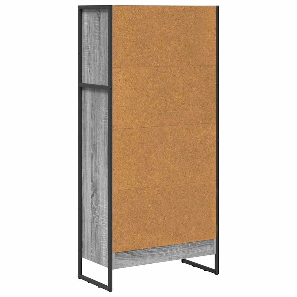 Bogskab 60 x 30 x 121 cm Konstrueret træ Grå Sonoma
