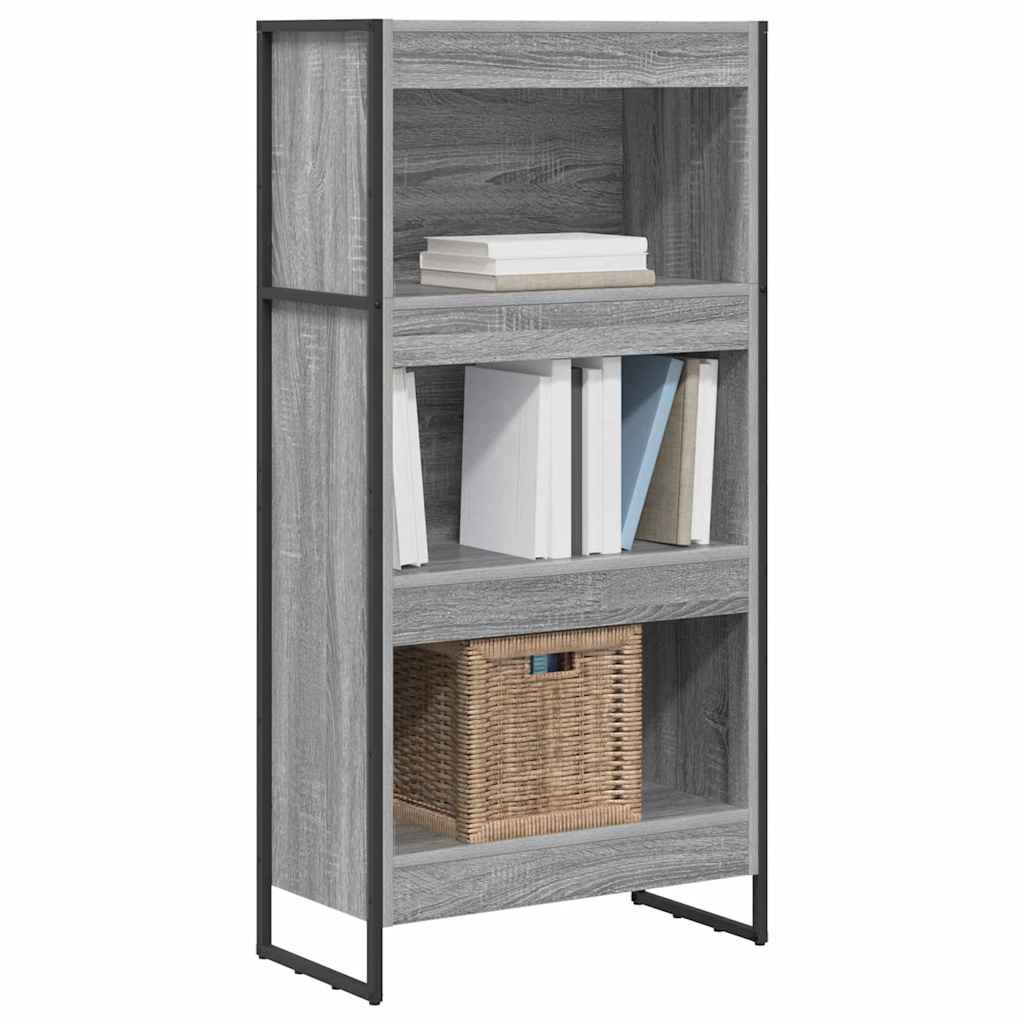 Bogskab 60 x 30 x 121 cm Konstrueret træ Grå Sonoma
