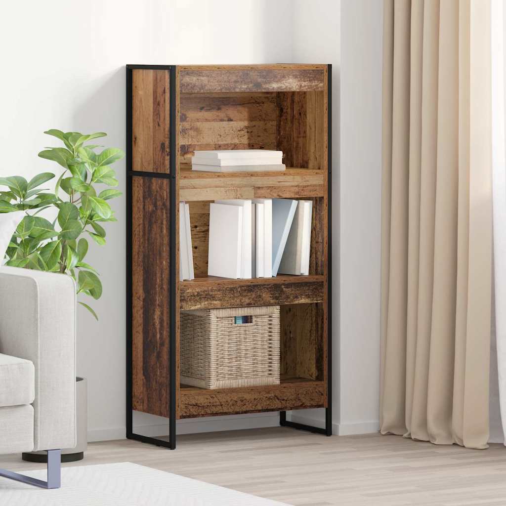 Bogskab 60 x 30 x 121 cm Konstrueret træ Gammelt træ